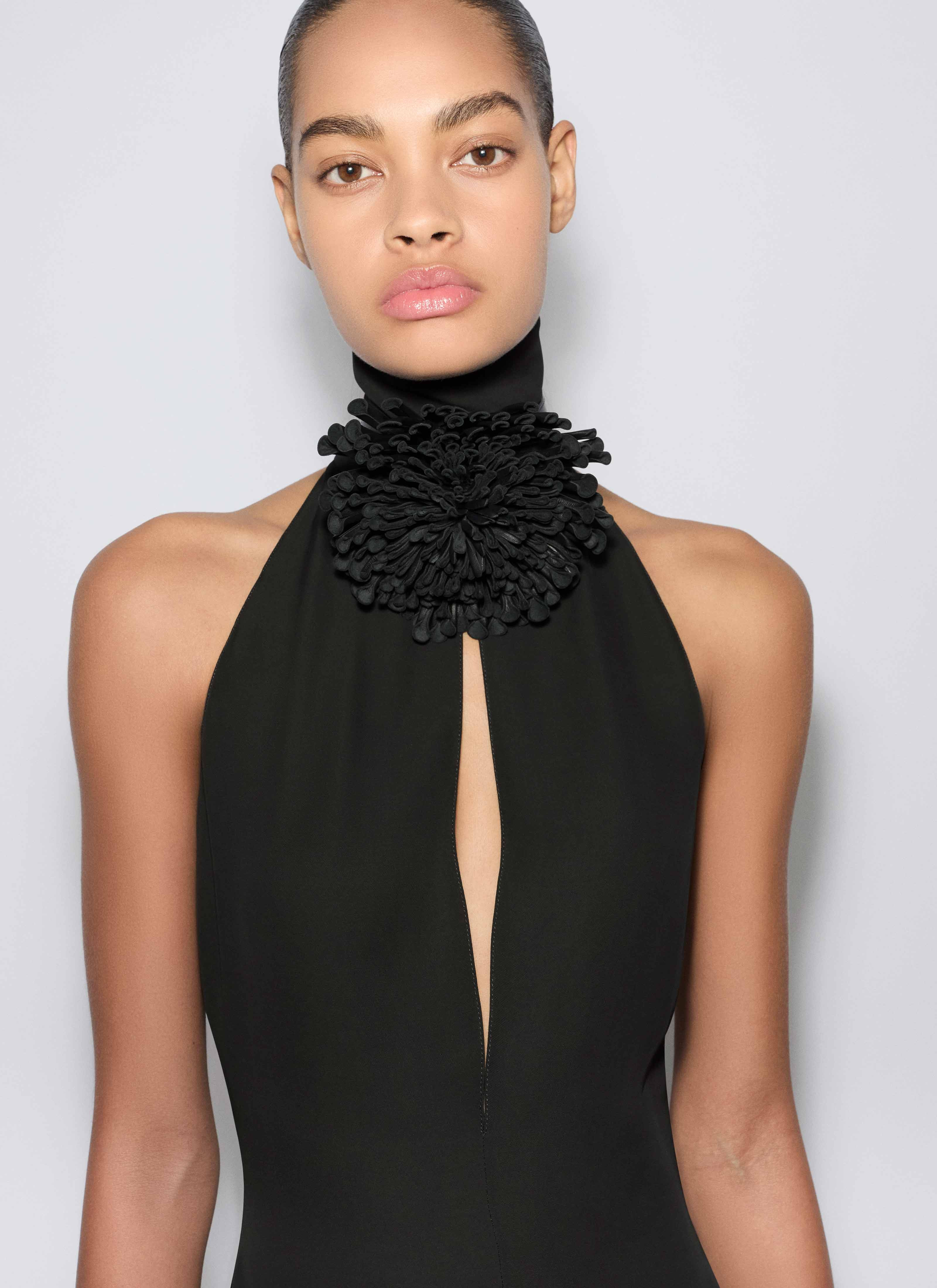FLUID VISCOSE FLOWER DRESS - 5