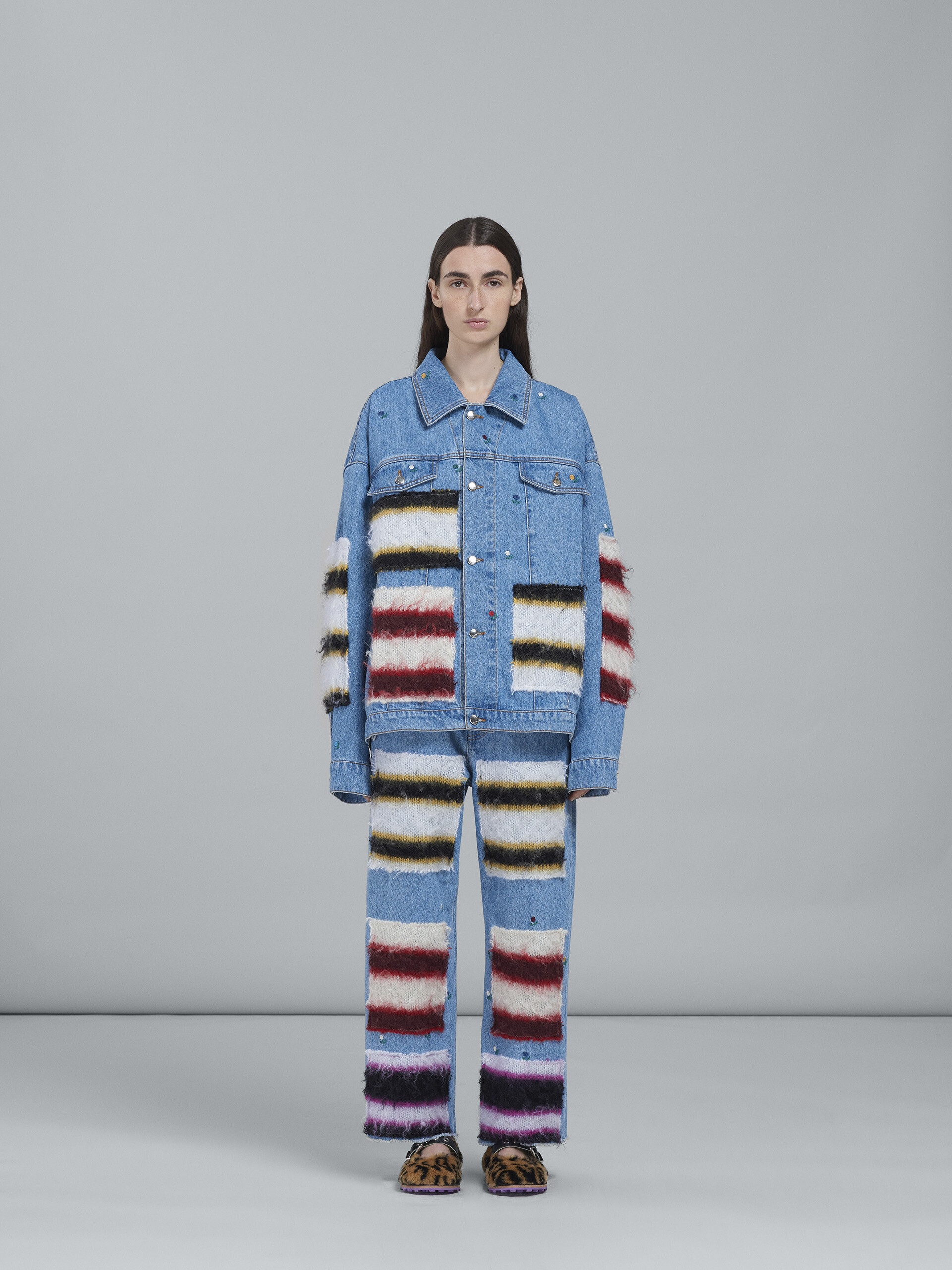 MOHAIR AND DENIM BOYFRIEND TROUSERS - 2