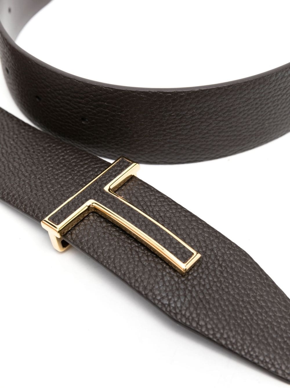 logo-buckle leather belt - 2