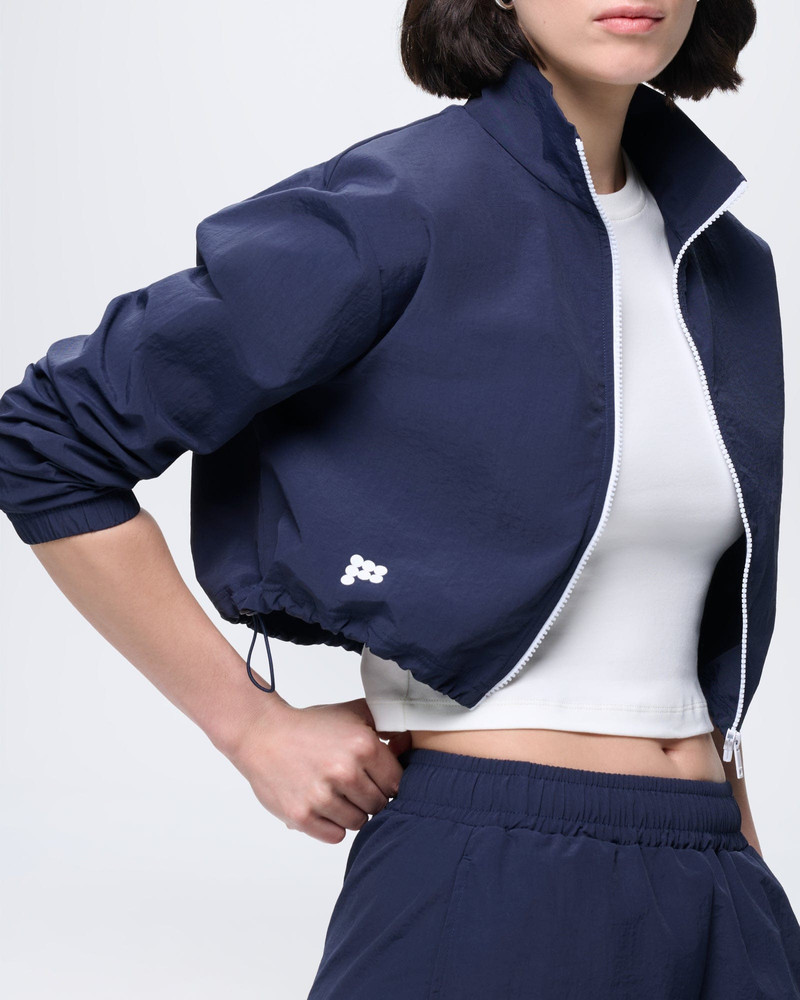Womens Recycled Nylon Zip Up Jacket - Granite Navy 4