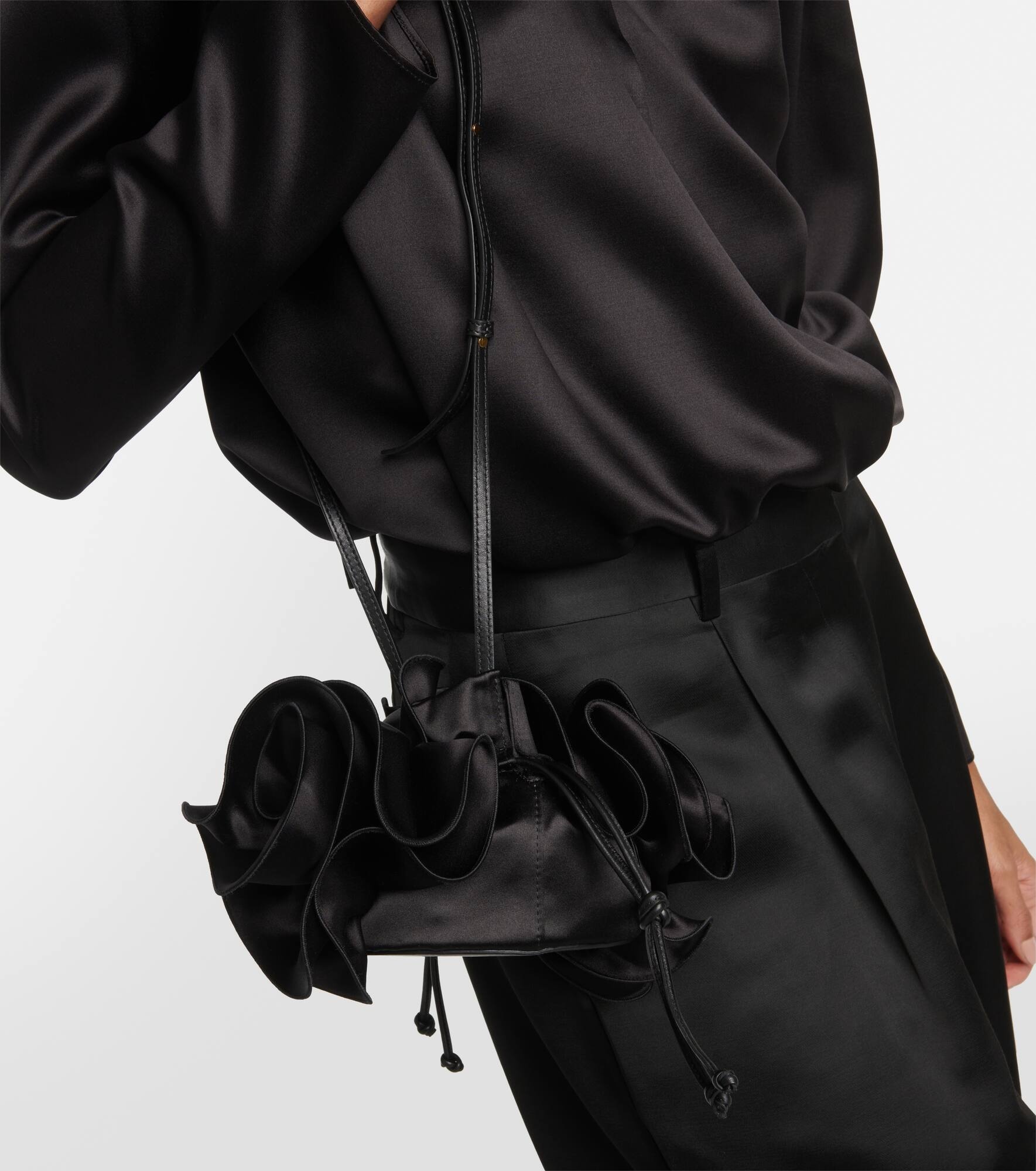 Ruched satin shoulder bag - 2