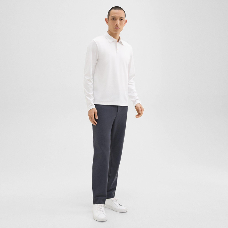 Theory Long-Sleeve Polo Shirt in Cotton Jersey outlook