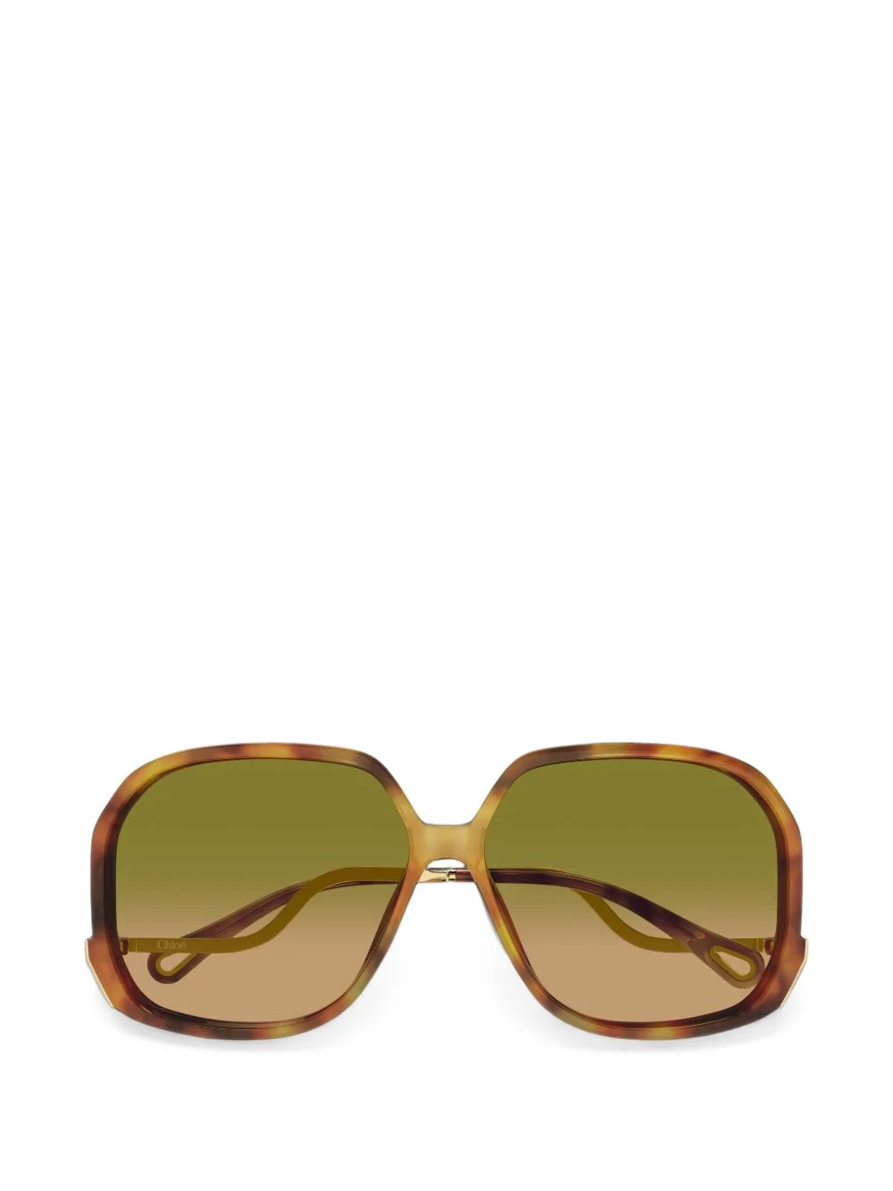 Wavy oversized tortoiseshell-effect sunglasses - 1