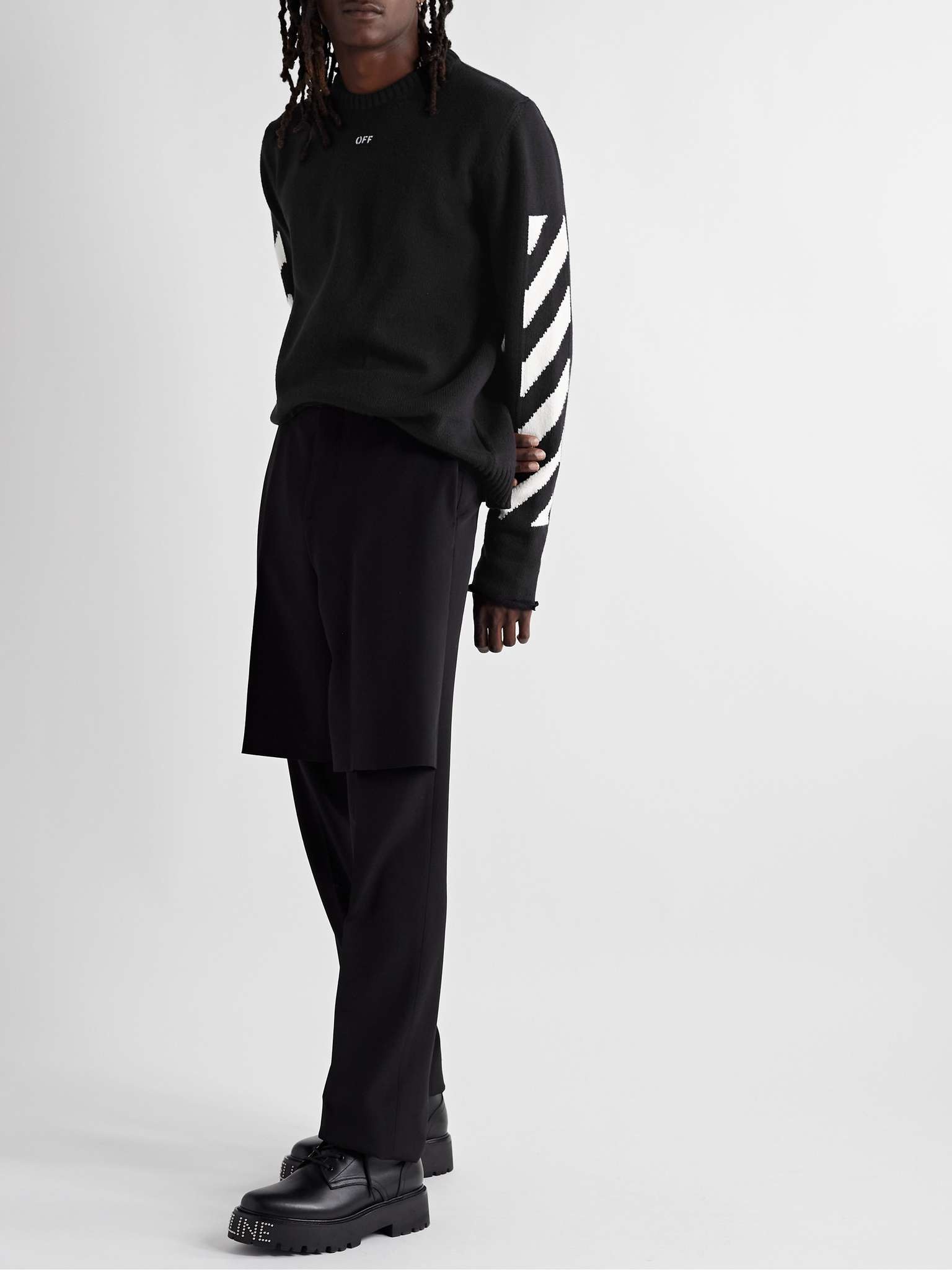 Logo-Detailed Jacquard-Knit Cotton-Blend Sweater - 2