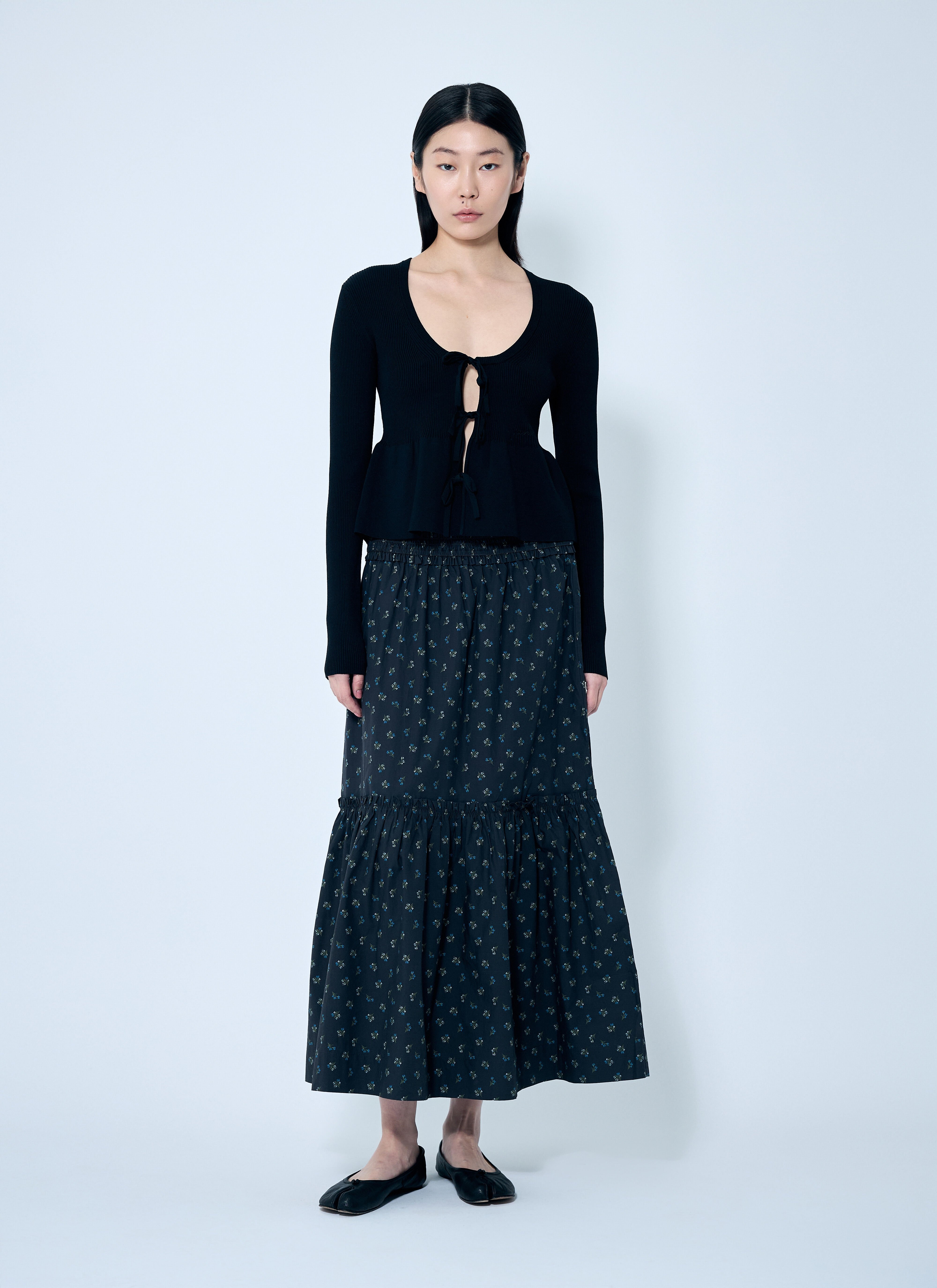Rib Knit Tie-String Cardigan - 2