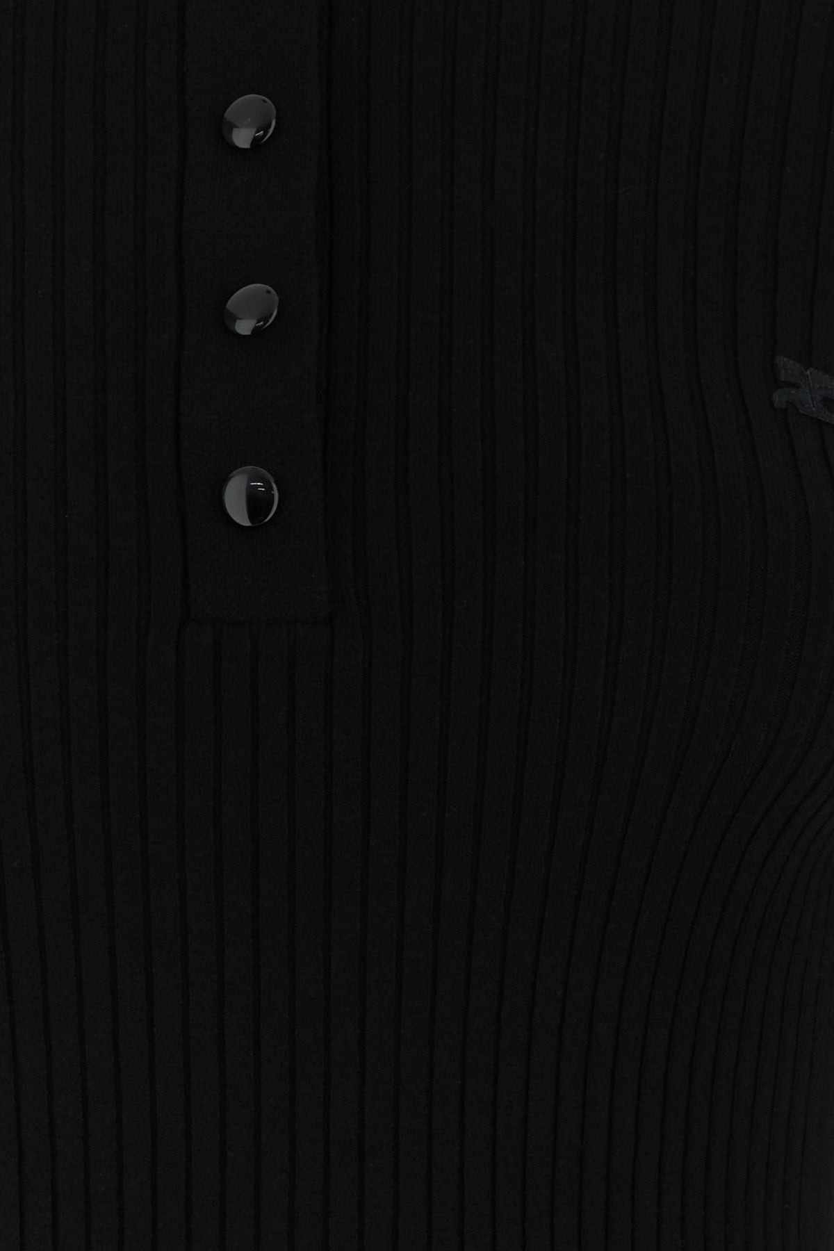 Black viscose blend polo shirt - 3