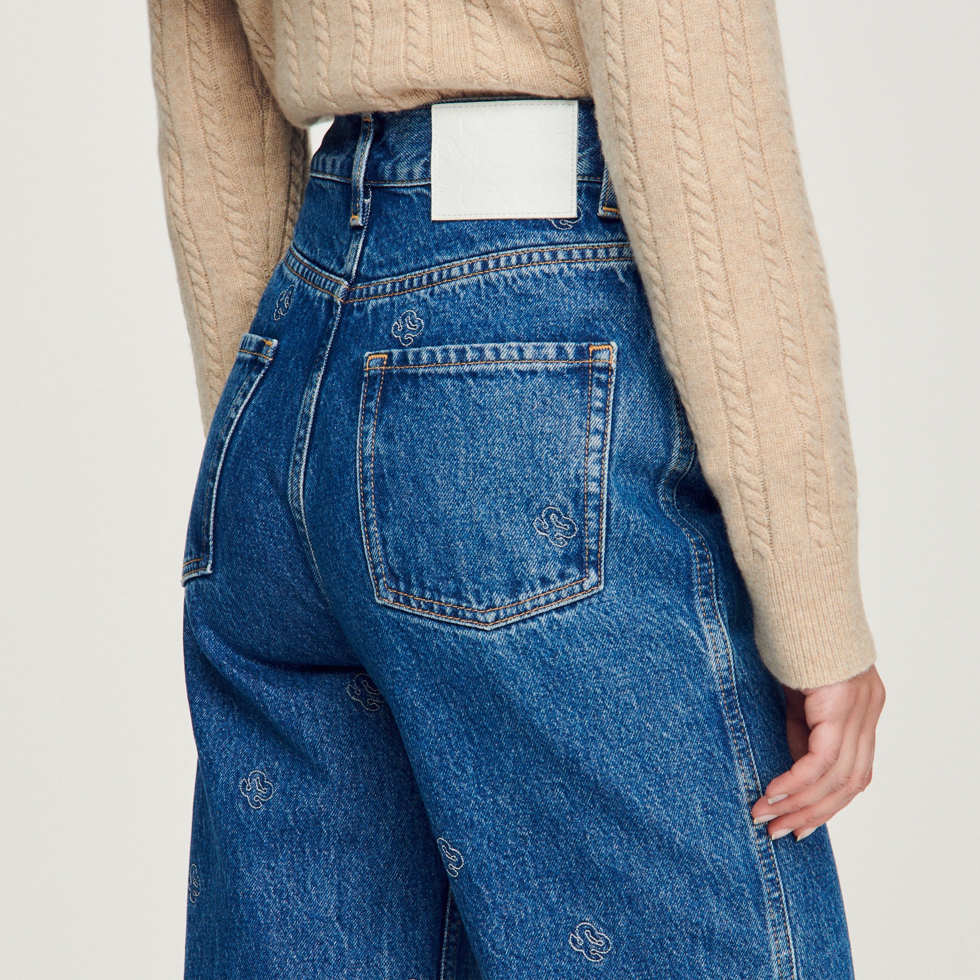 Straight jeans with double S embroidery - 4