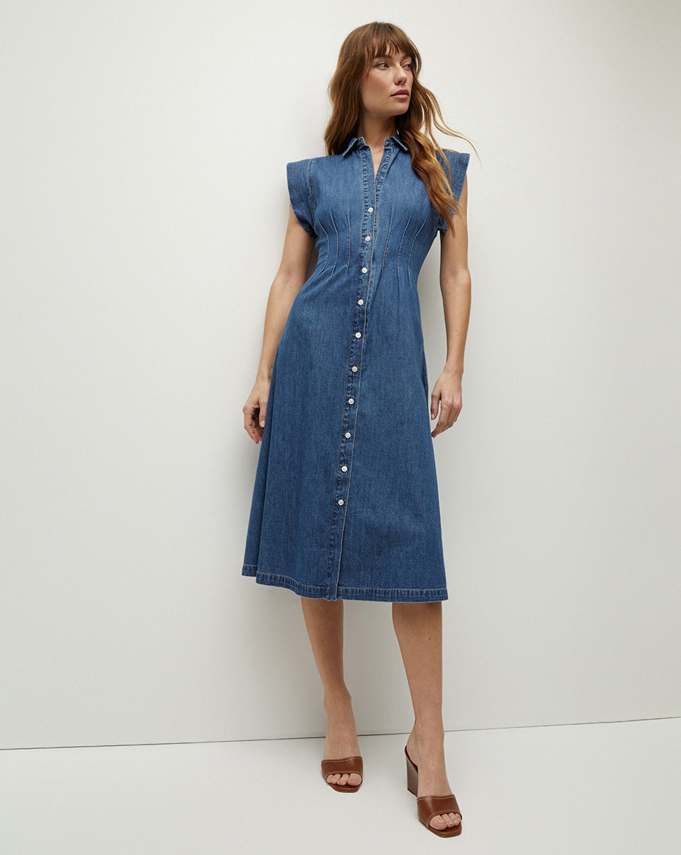 RUBEN COTTON CHAMBRAY SHIRTDRESS - 4
