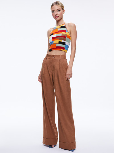 Alice + Olivia TOMASA CUFFED LINEN TROUSER outlook