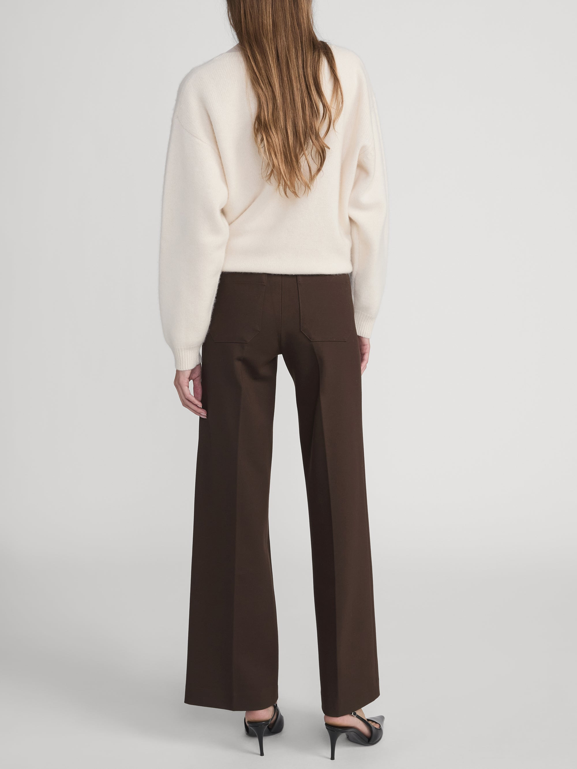 The Slim Palazzo Trouser in Americano - 6