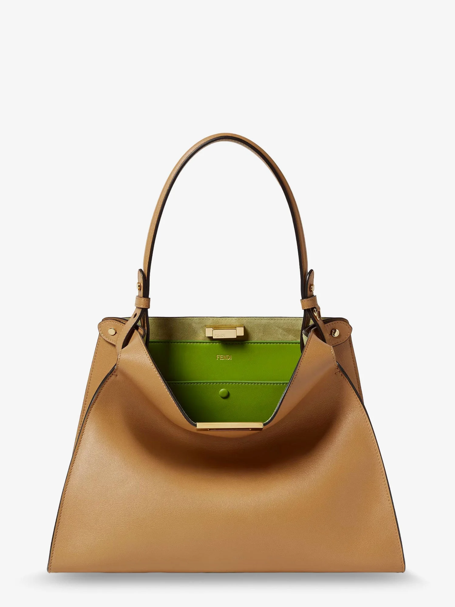 Fend Way Medium Leather Shoulder Bag With Contrasting Lining - 1