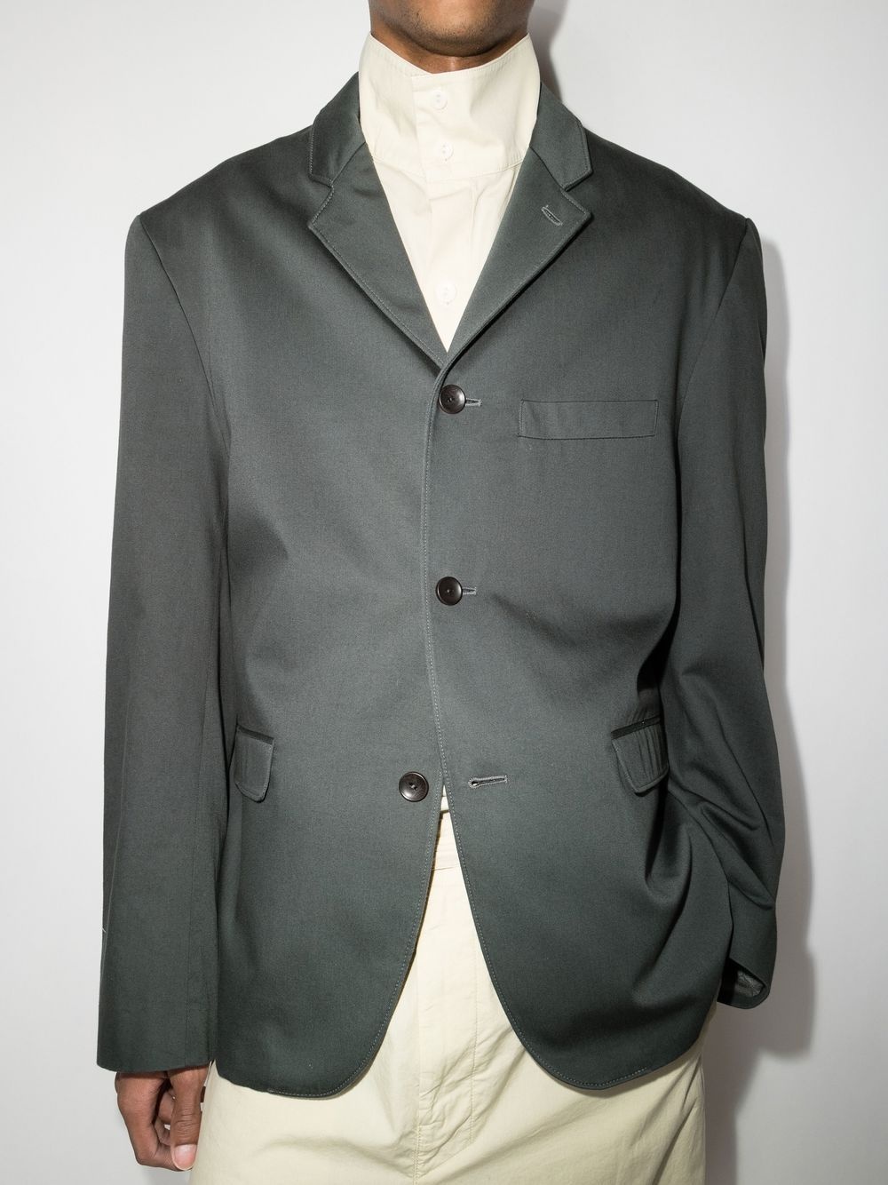 single-breasted cotton blazer - 4