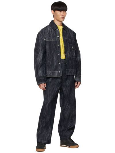 FENG CHEN WANG Navy Jacquard Jeans outlook