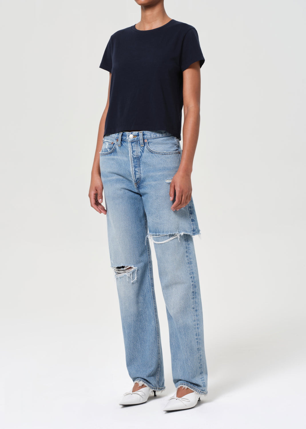 ADINE SHRUNKEN TEE IN WHITE - 5