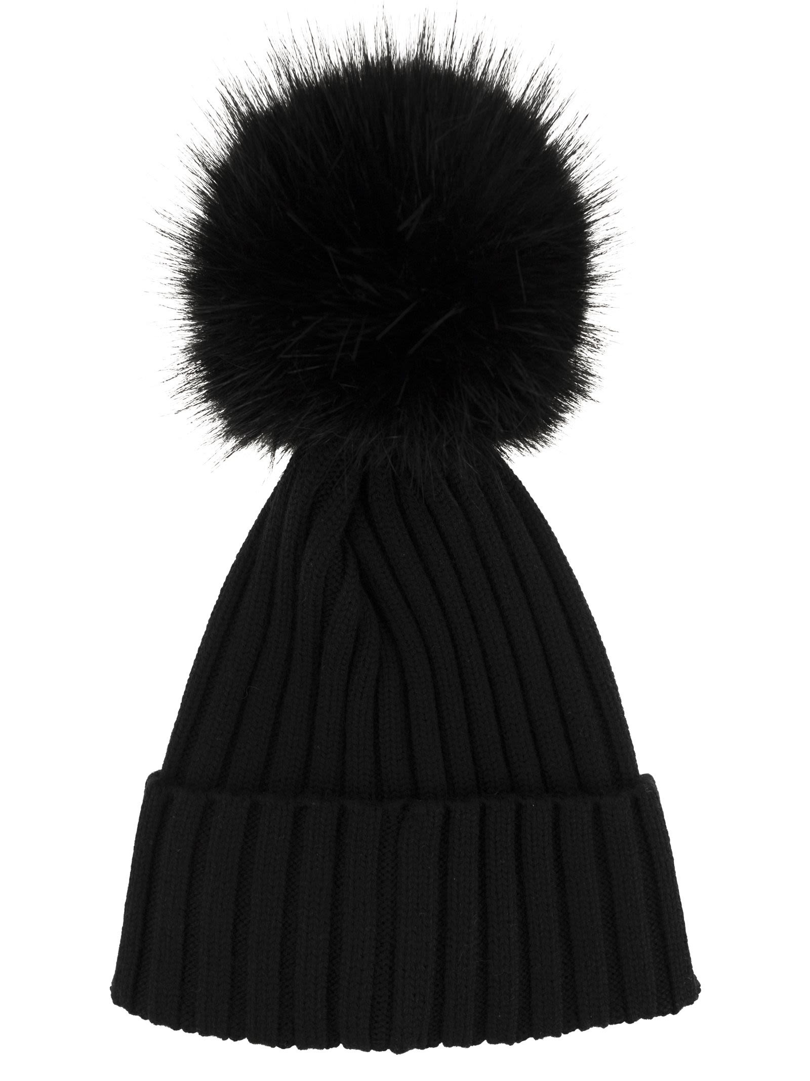 Moncler Women Wool Cap With Synthetic Pompom - 2