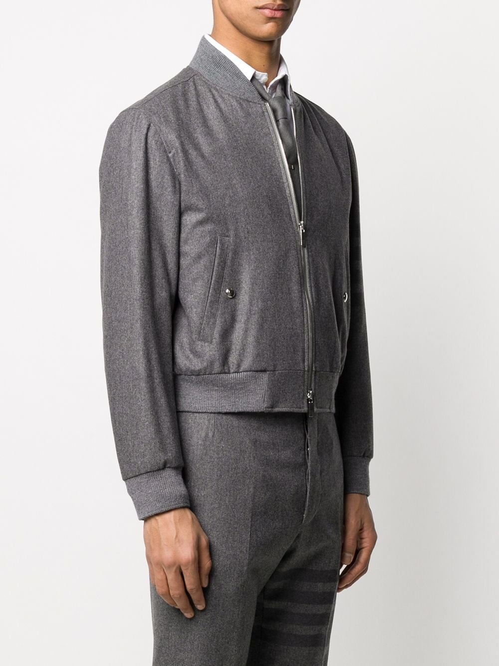 tonal 4-Bar flannel blouson jacket - 3