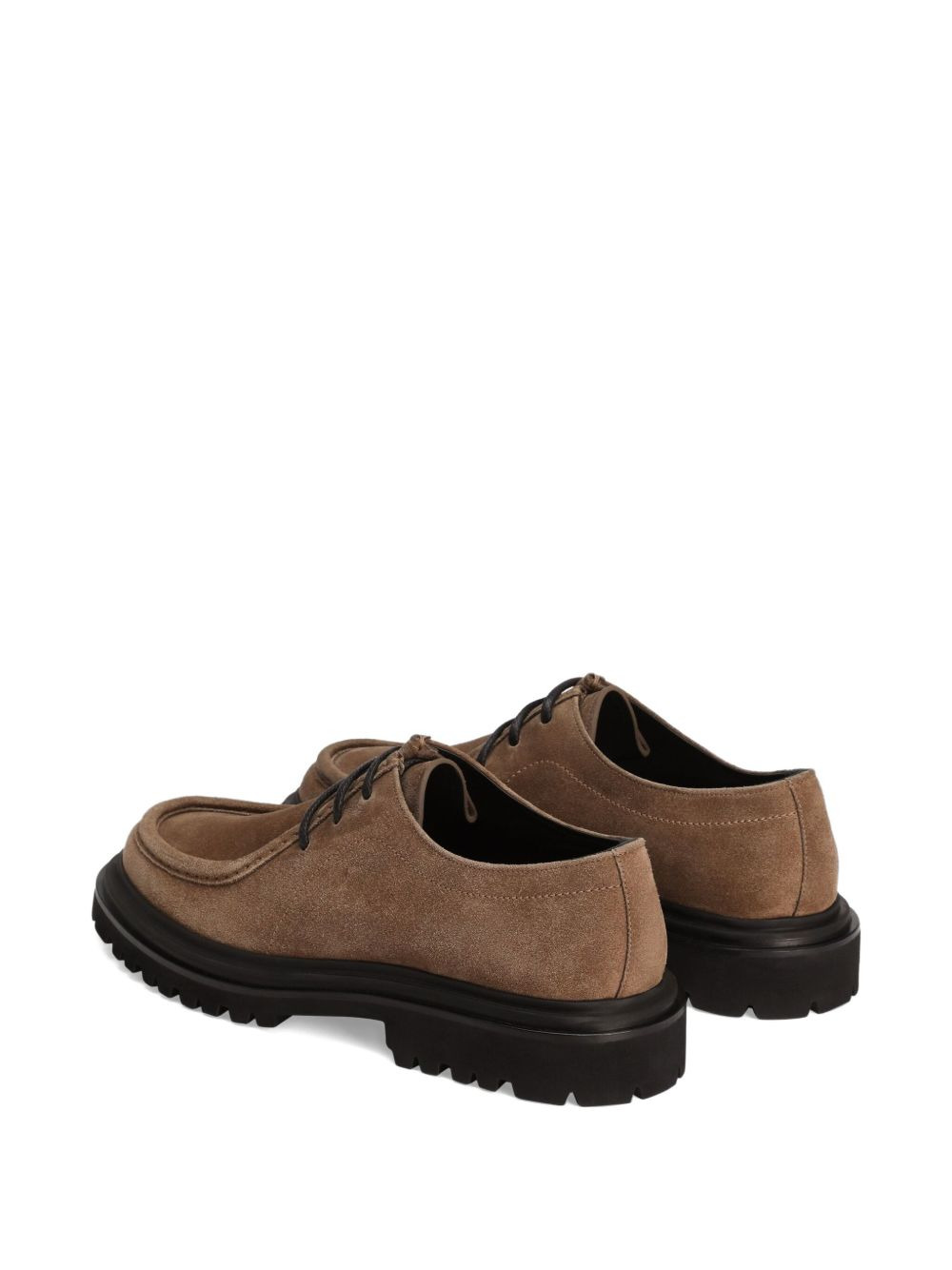 suede lace-up derby shoes - 3