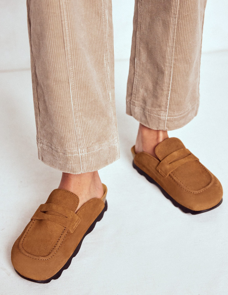 BODEN Suede Mule Clog-Raw Umber outlook
