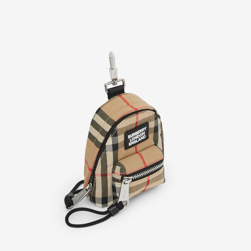 Vintage Check Backpack Charm 1