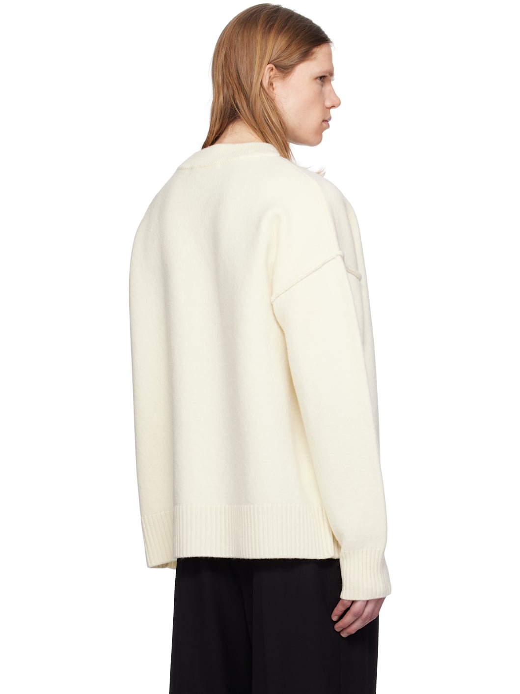 Off-White Wool Ami de Coeur Cardigan - 3