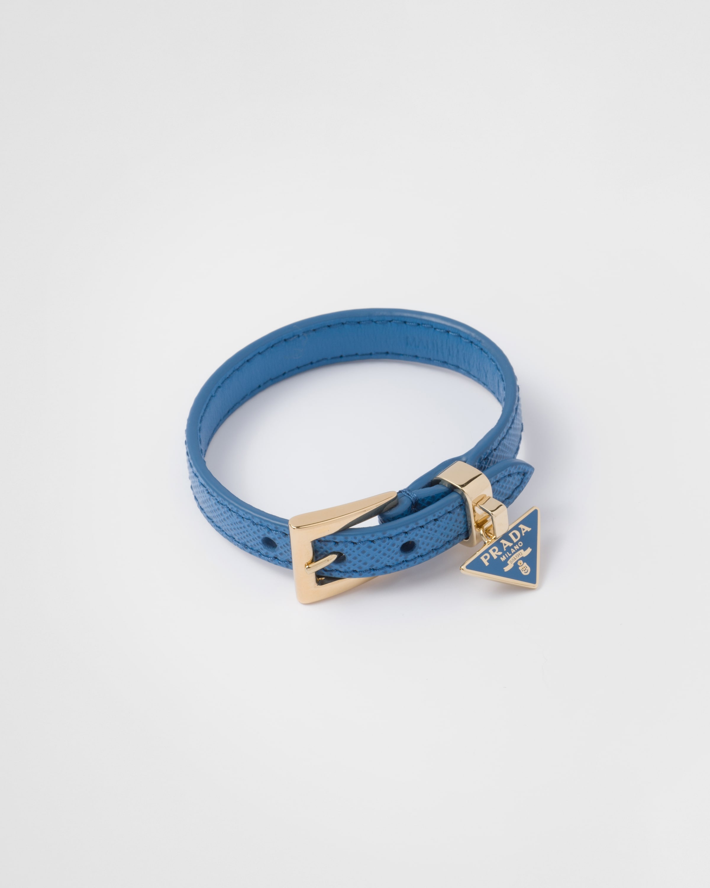 【PRADA】送料/関税込 Saffiano Leather Bracelet Black Saffiano Leather Bracelet | PRADA