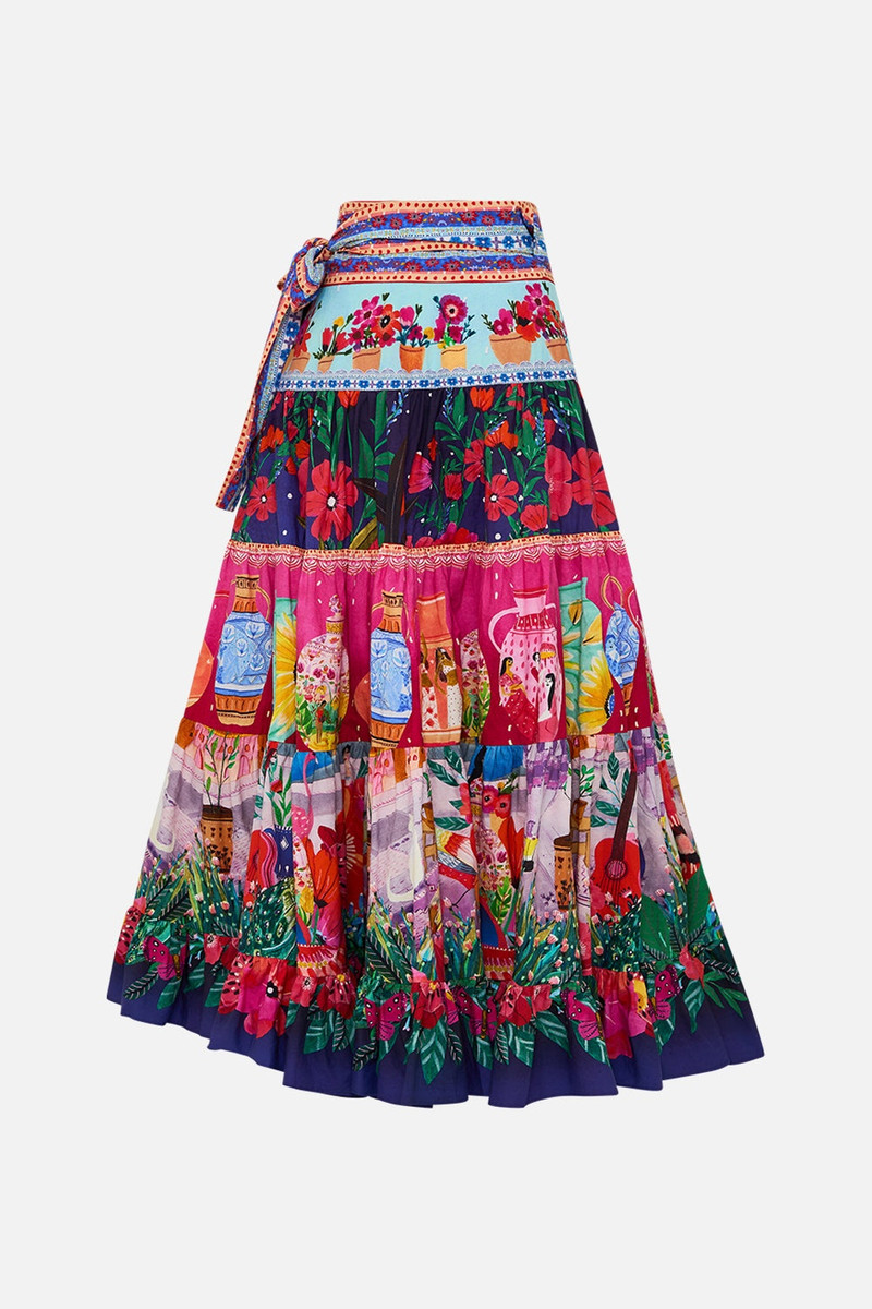 WRAP SKIRT WITH GATHERED PANELS 7