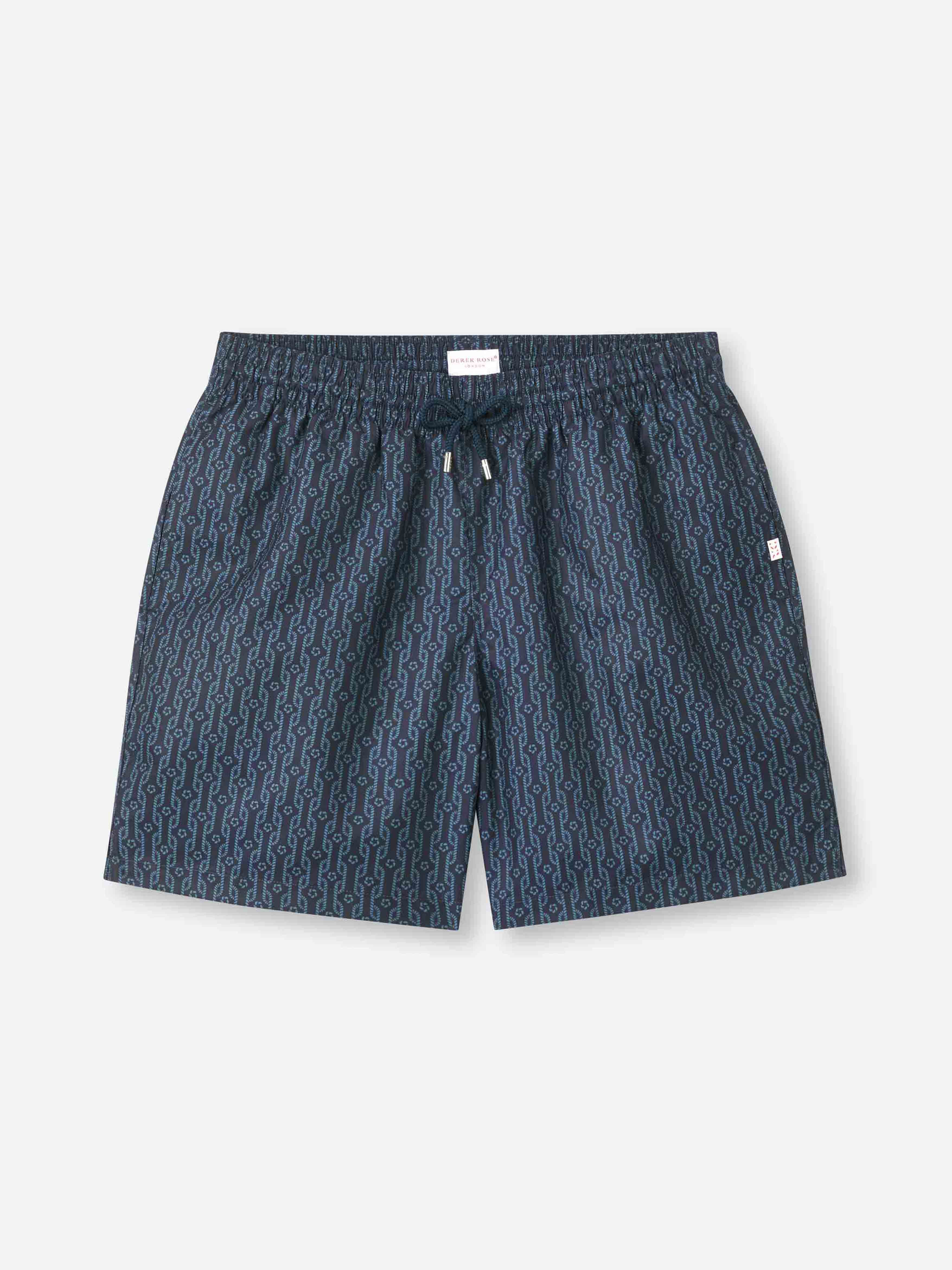 Men's Swim Shorts Navy Rope Print - 2