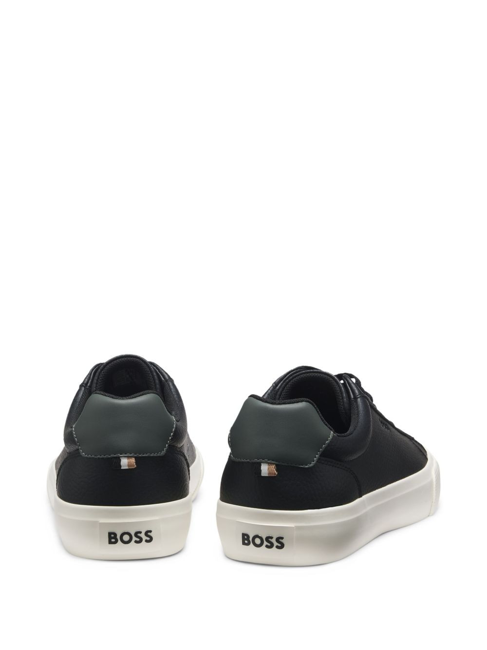 leather lace-up sneakers - 3