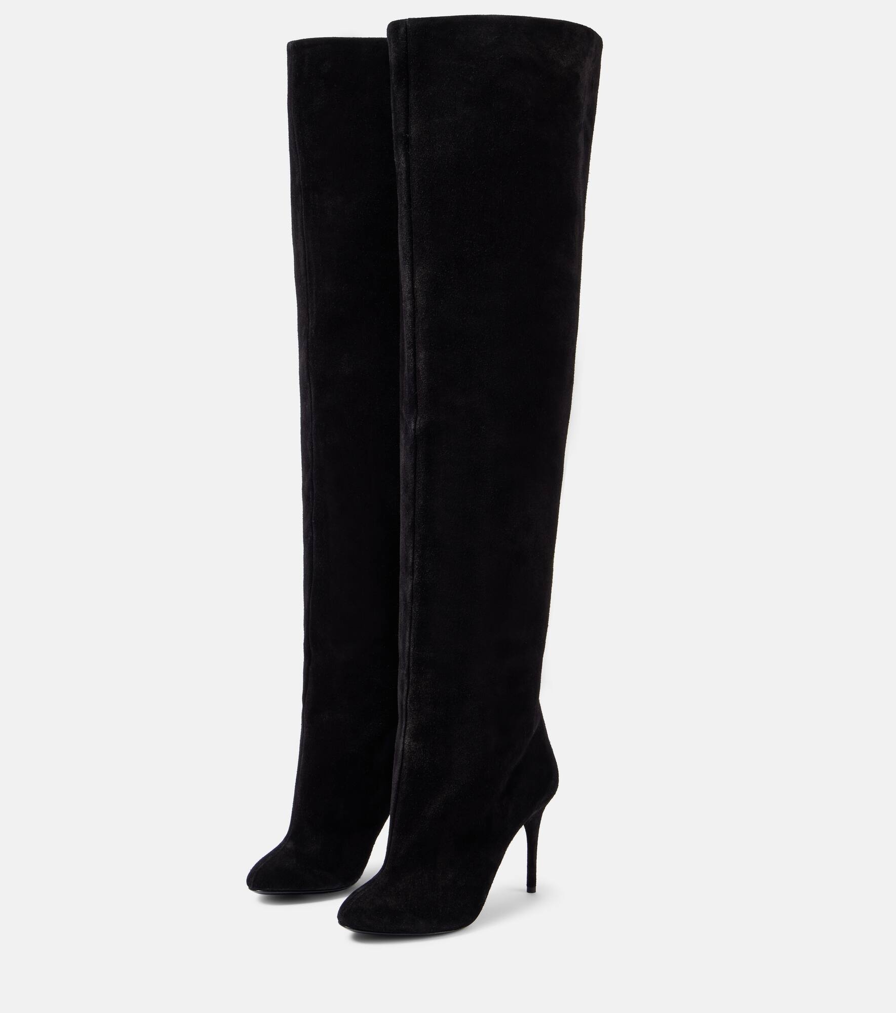 Decollete Cuissardes suede knee-high boots - 4