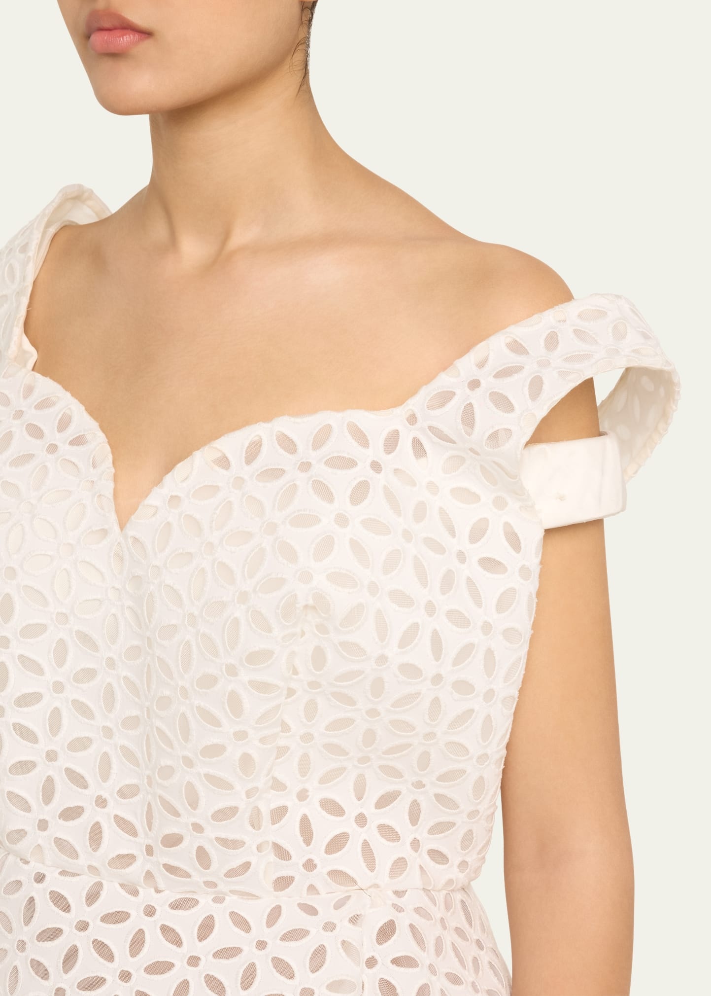 Eyelet Structured Dress - 5