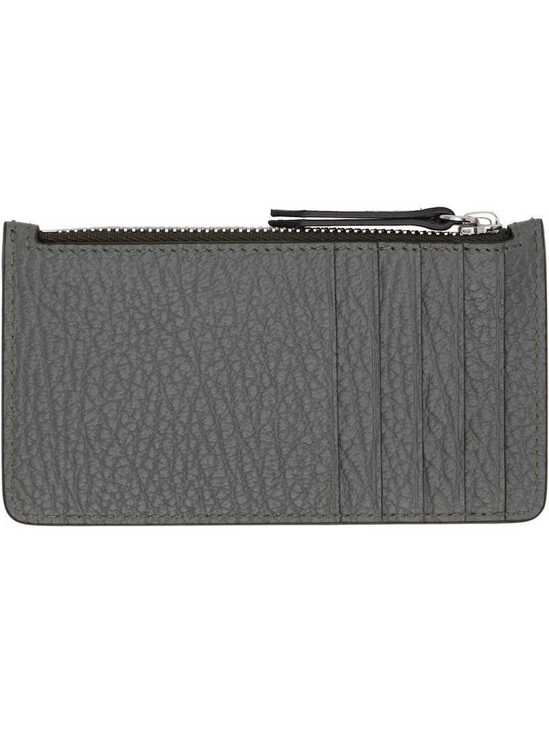 Maison Margiela Gray Zip Card Holder outlook