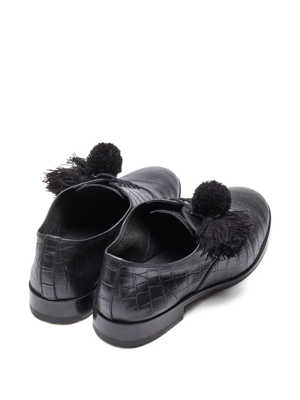 crocodile-embossed tassel trainers - 3