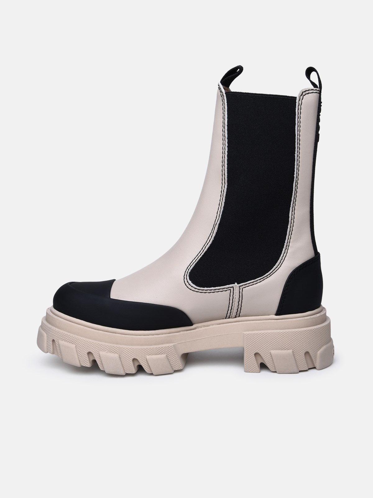 BEIGE LEATHER ANKLE BOOTS - 3