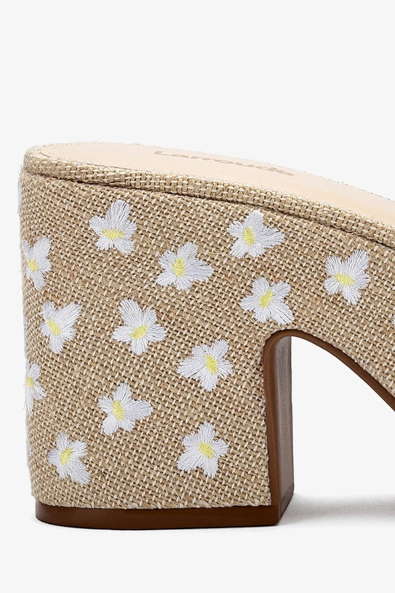 Miso Platform Sandal In Raw Linen 3