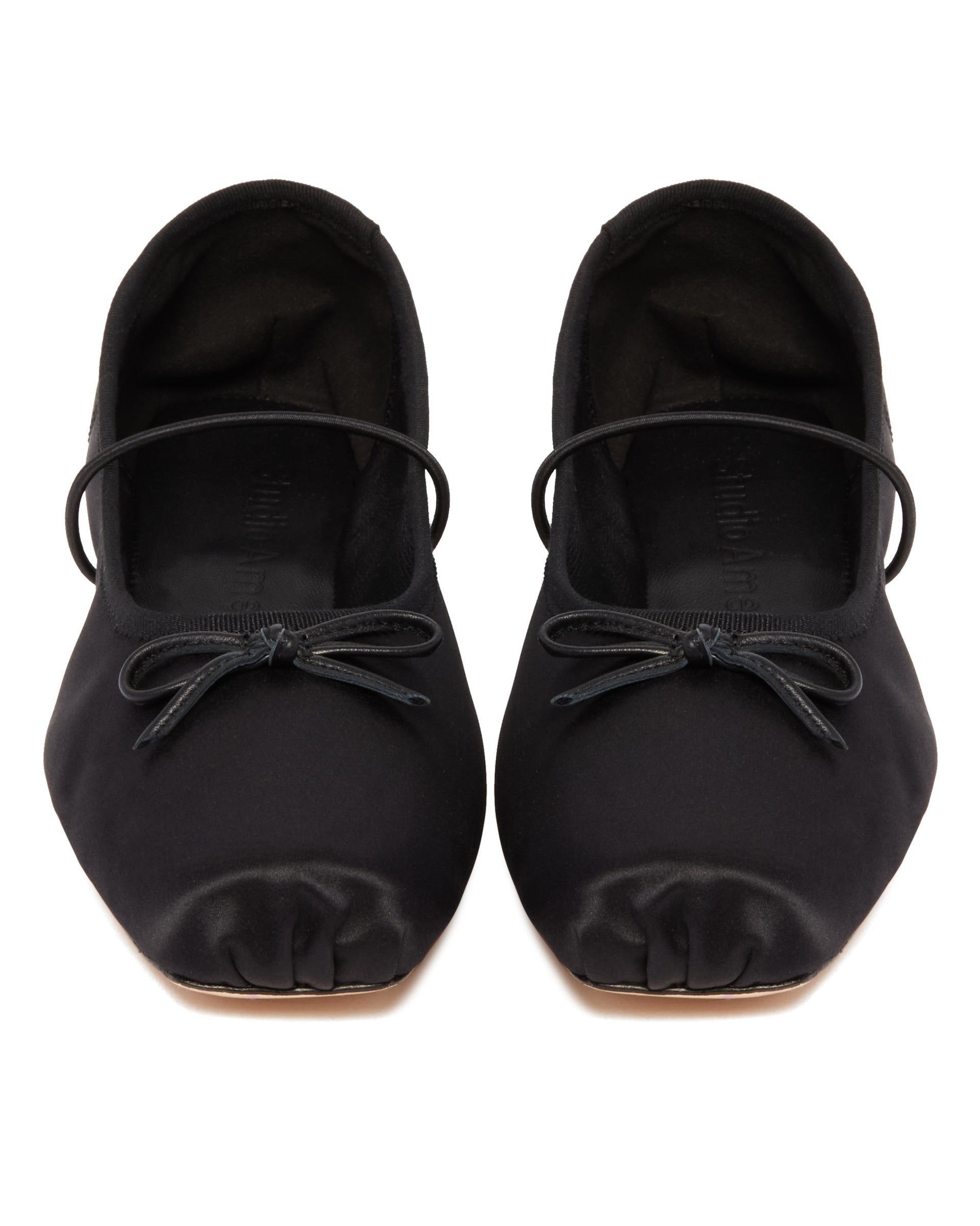 Black Satin Mignon Flats - 4