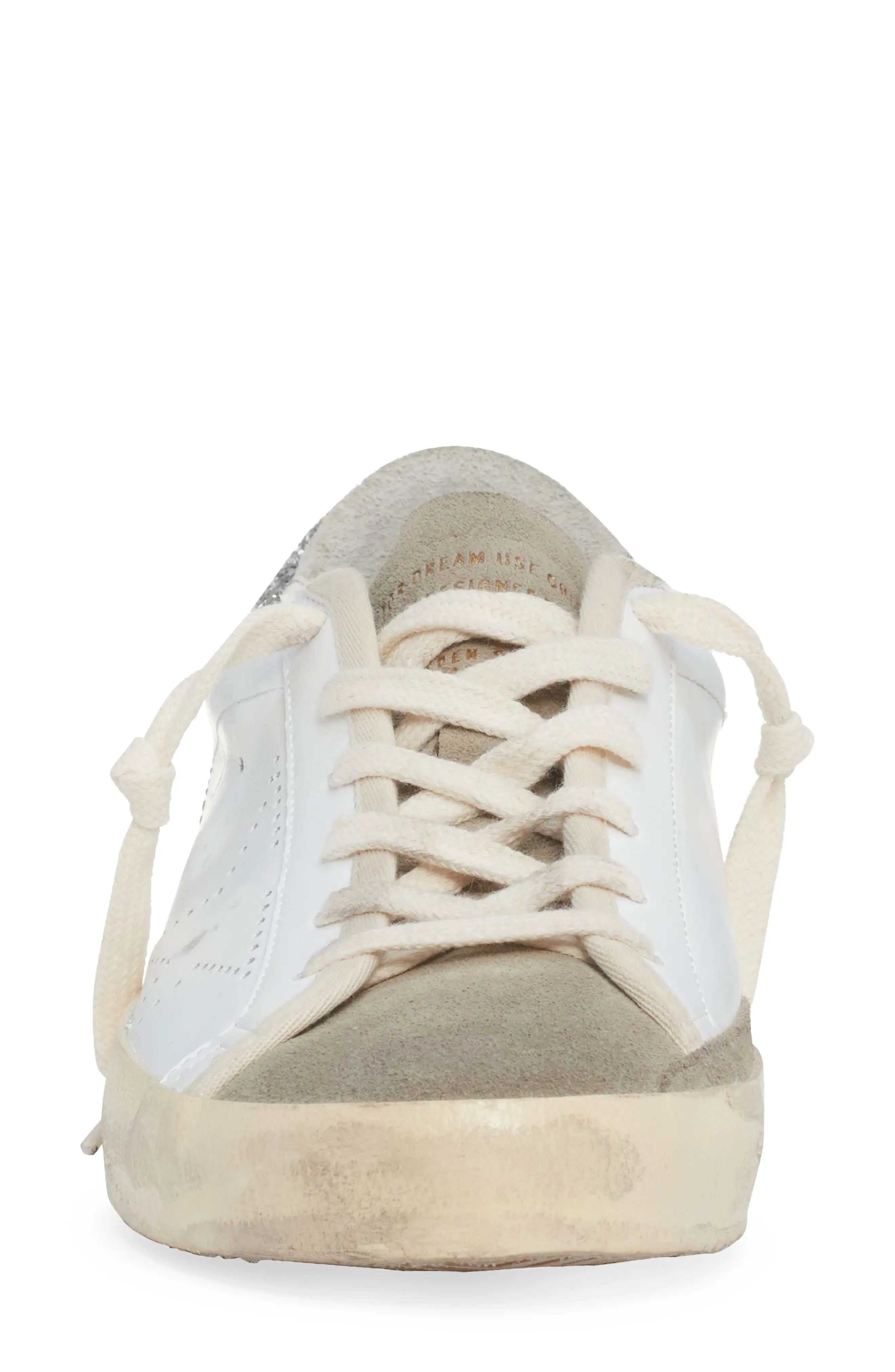 Super-Star Sneaker in White/Taupe/Silver - 4