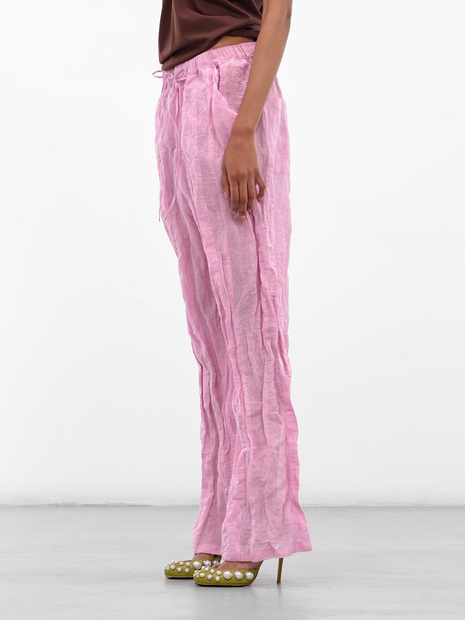 Pink Crushed Multi Panel Trousers - 2
