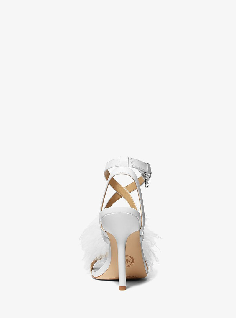 Whitby Feather Trim Leather Sandal 3