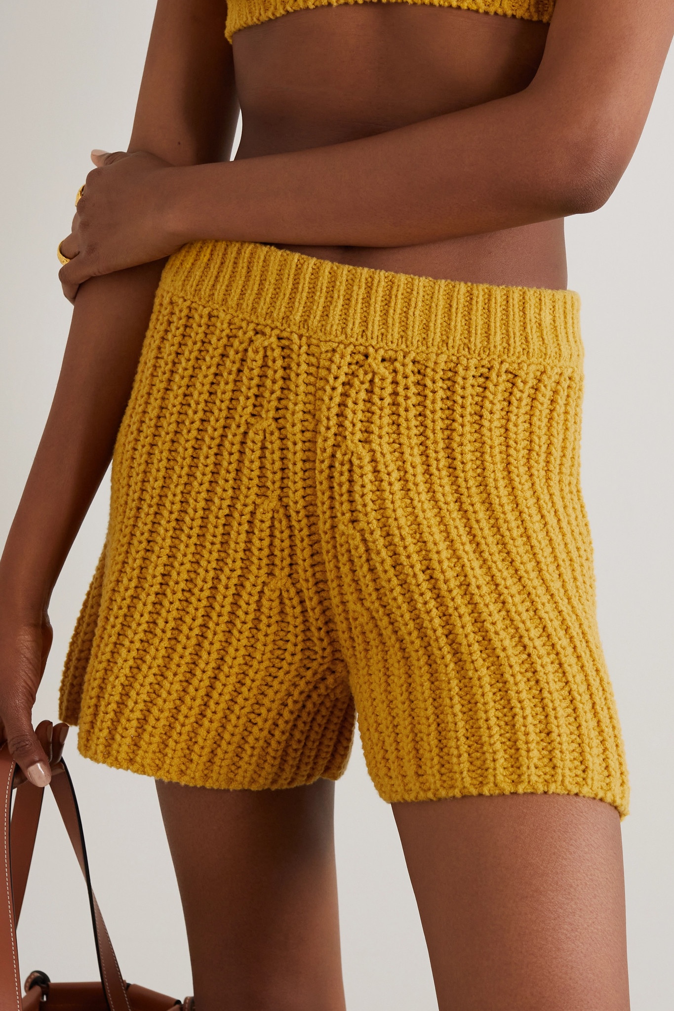 Pucon ribbed wool-blend shorts - 3