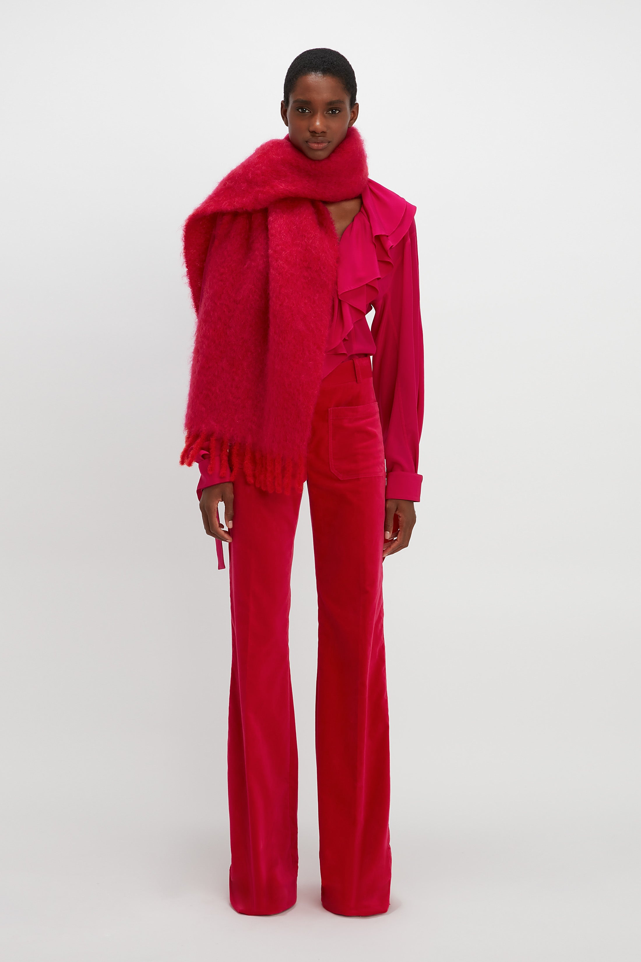 EXCLUSIVE Mohair Scarf In Fuchsia - 5