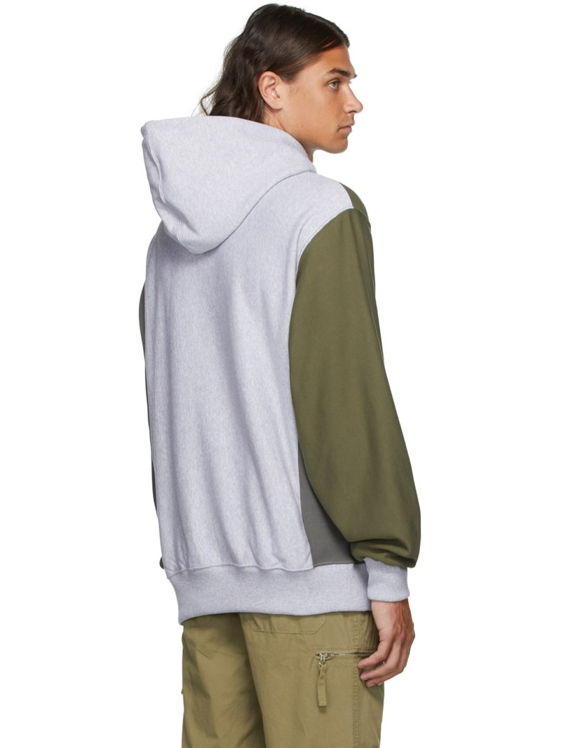 Green & Grey Patchwork Hoodie 3