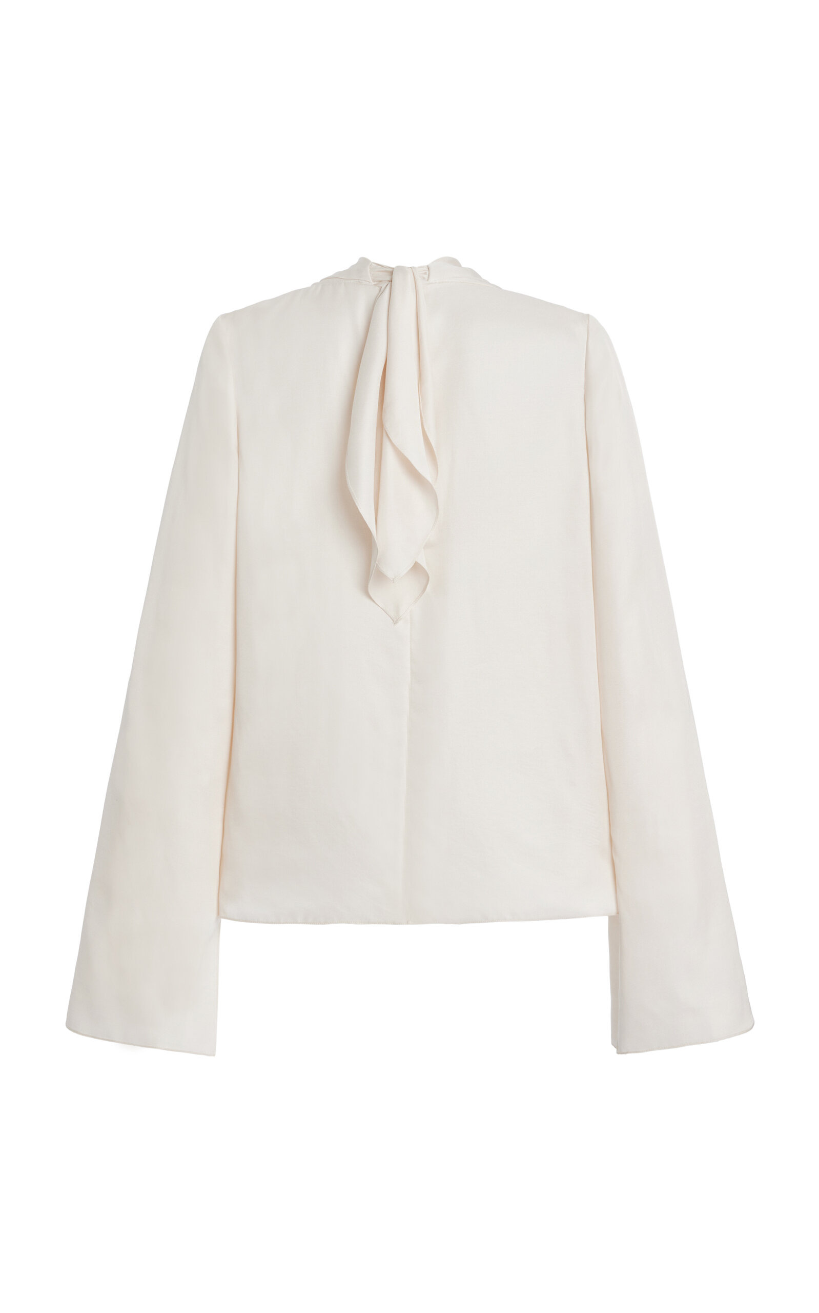 The Isla Draped Fluid Twill Top off-white - 2