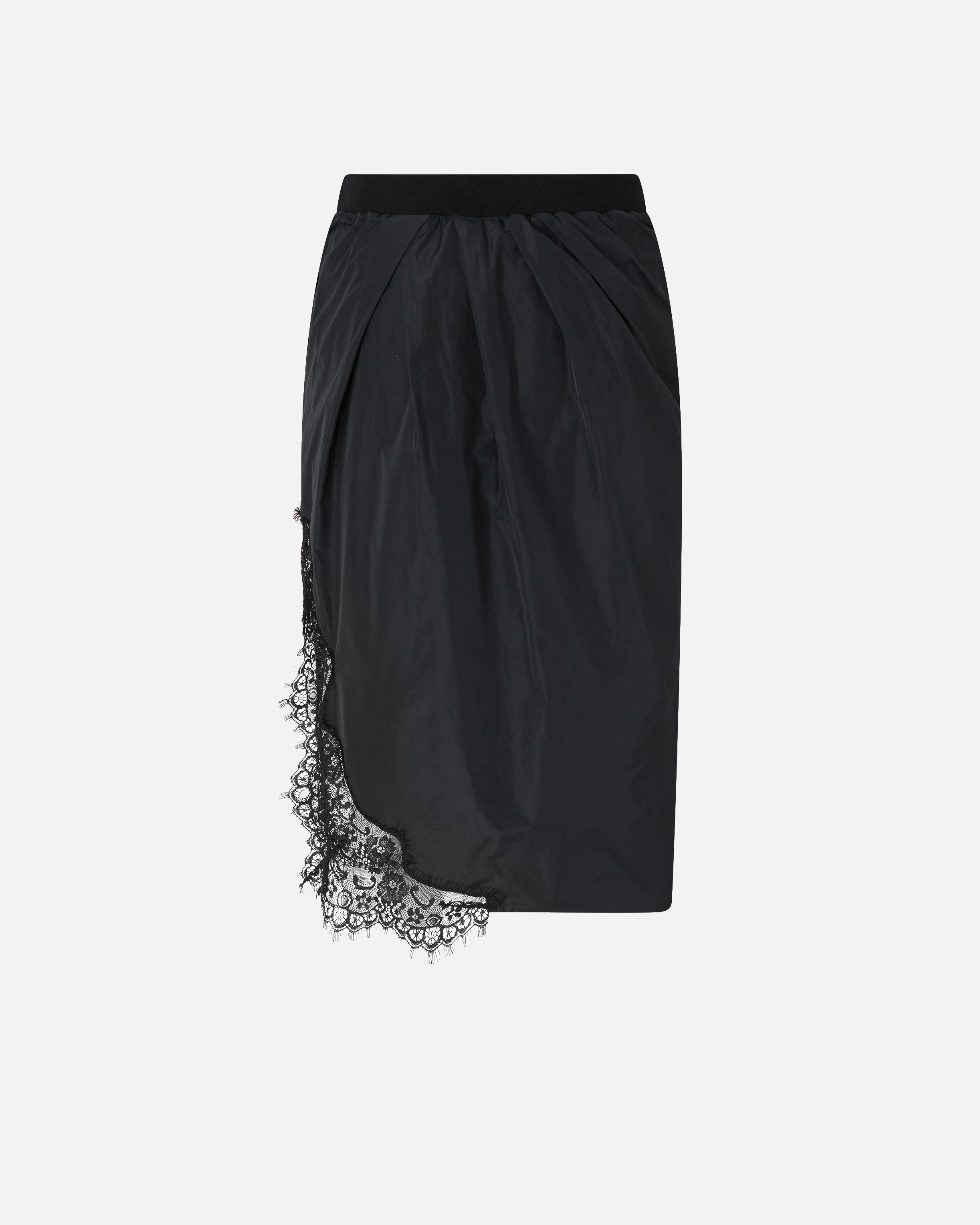 CALF-LENGTH SKIRT WITH LACE INSERT - 2