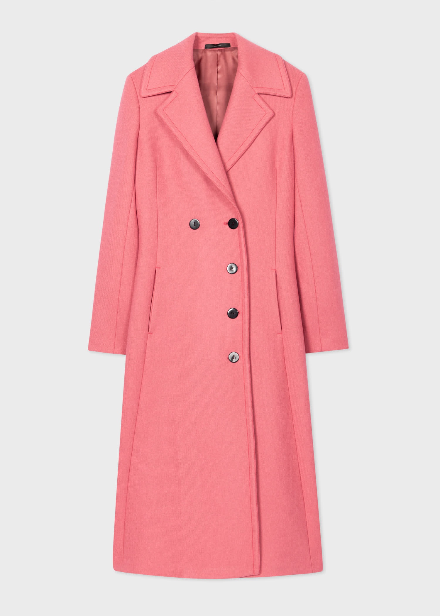 Pink Wool-Cashmere A-Line Coat - 1