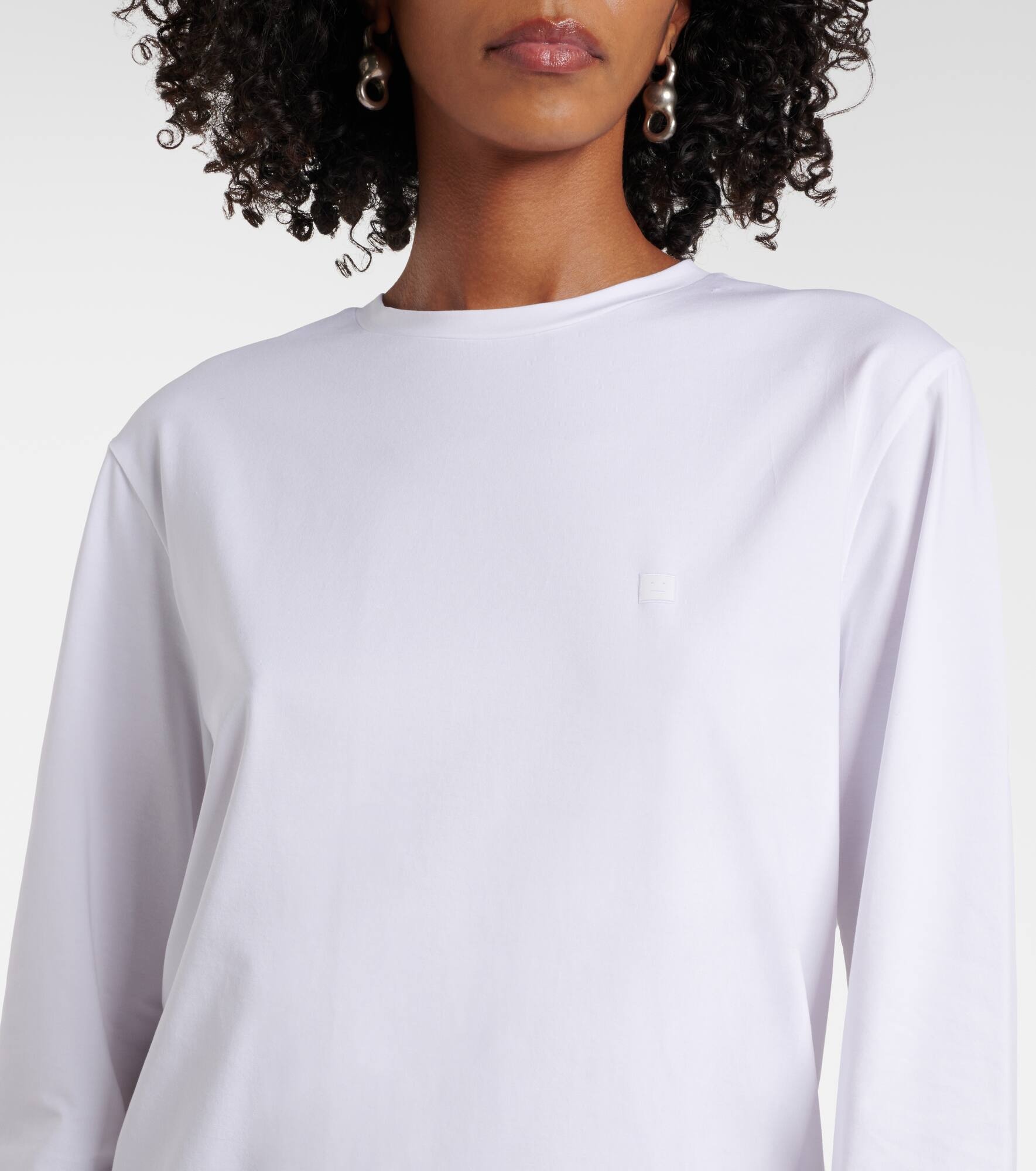 Face cotton-blend jersey top - 4