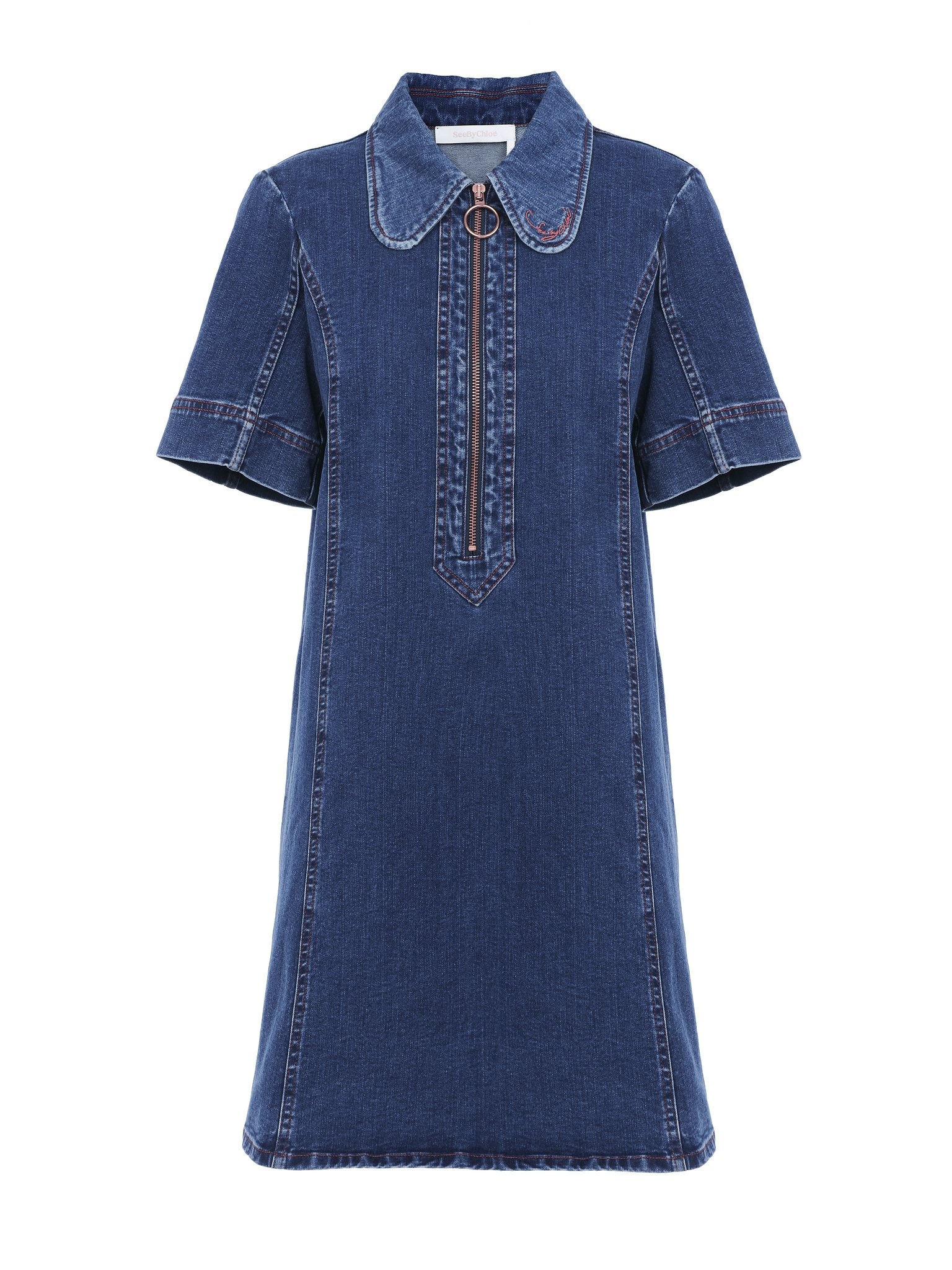 DENIM MINI DRESS - 1