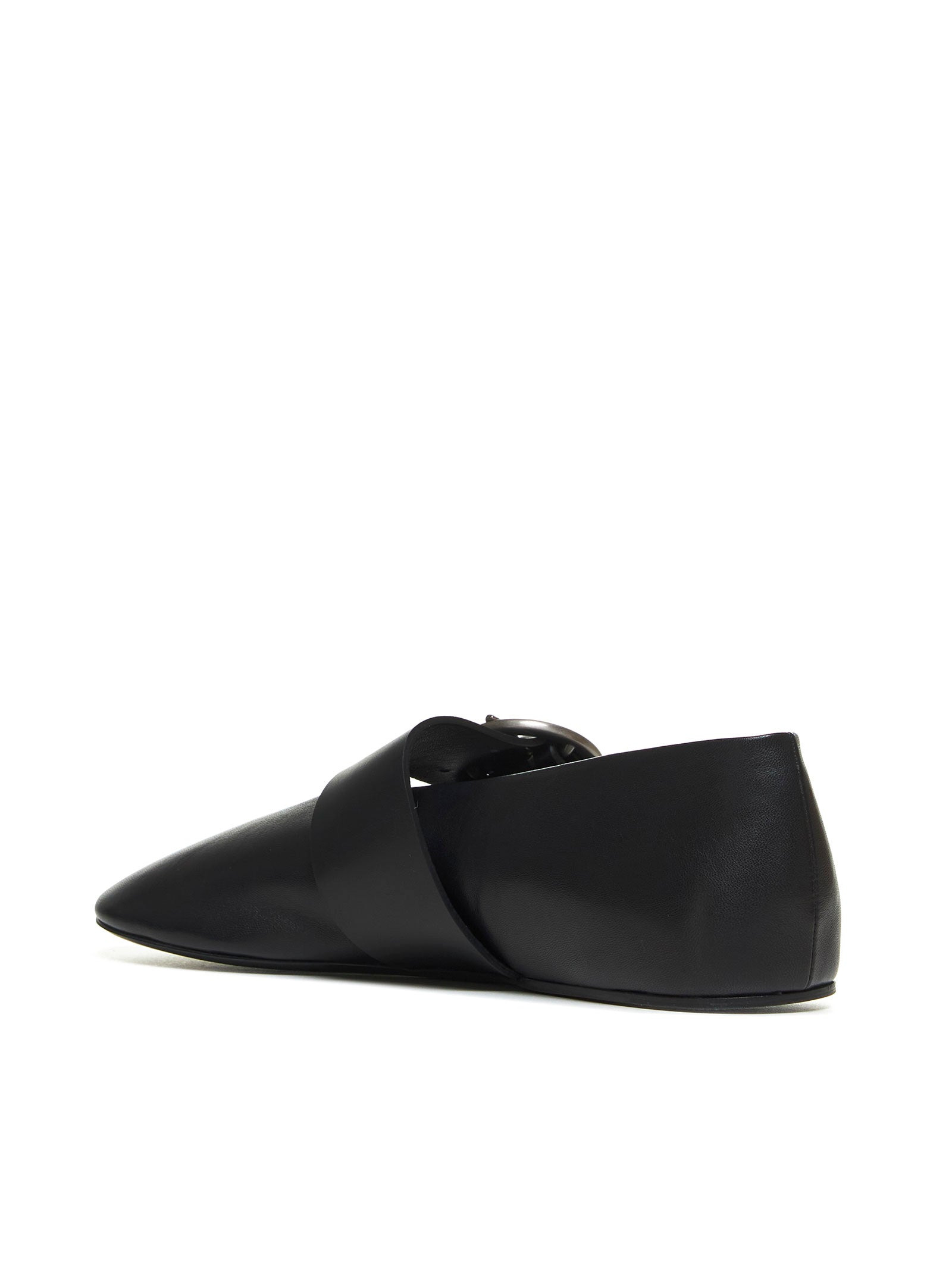 Black nappa leather ballet flats - 3
