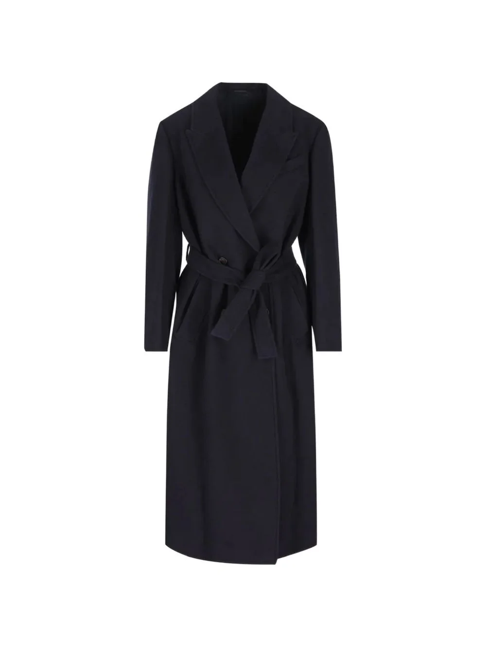 double-breasted belted coat - 1
