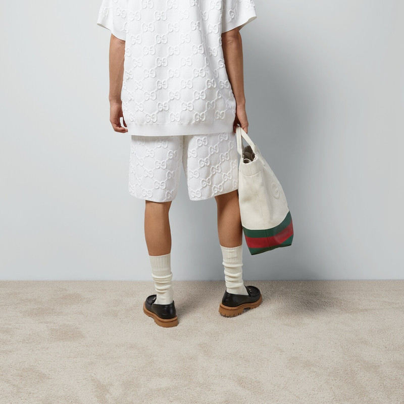 Viscose jacquard shorts with GG 6