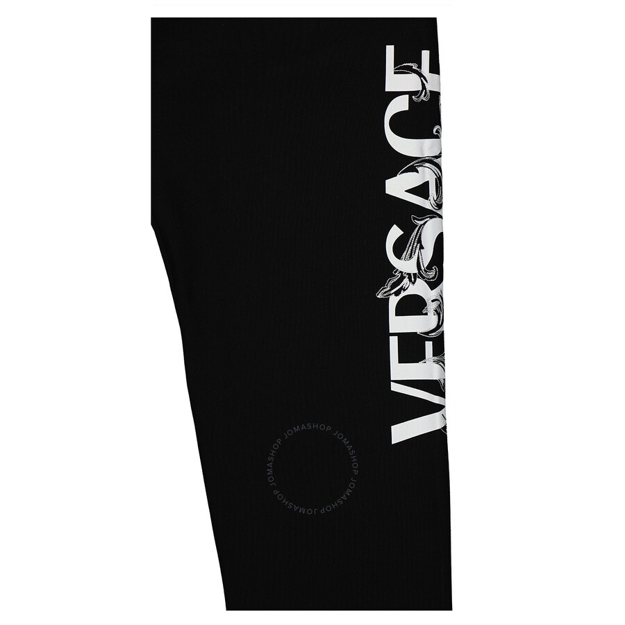 Versace Men's Black Logo Jersey Sweatpants - 7